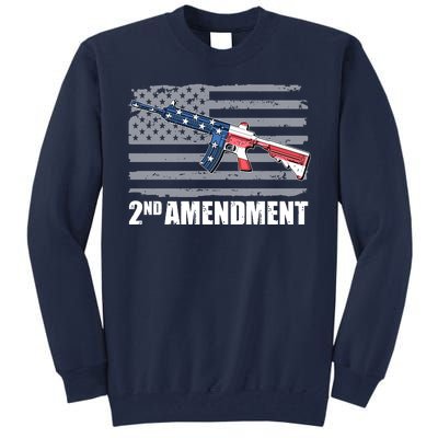 2nd Amendment Distressed American Flag Tall Sweatshirt