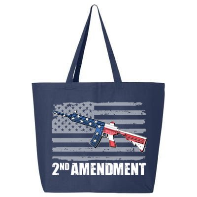 2nd Amendment Distressed American Flag 25L Jumbo Tote