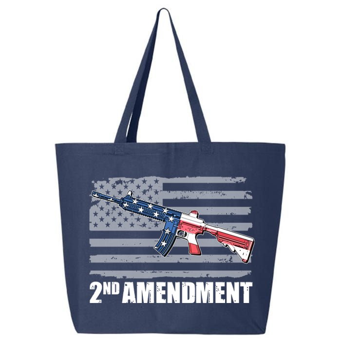 2nd Amendment Distressed American Flag 25L Jumbo Tote