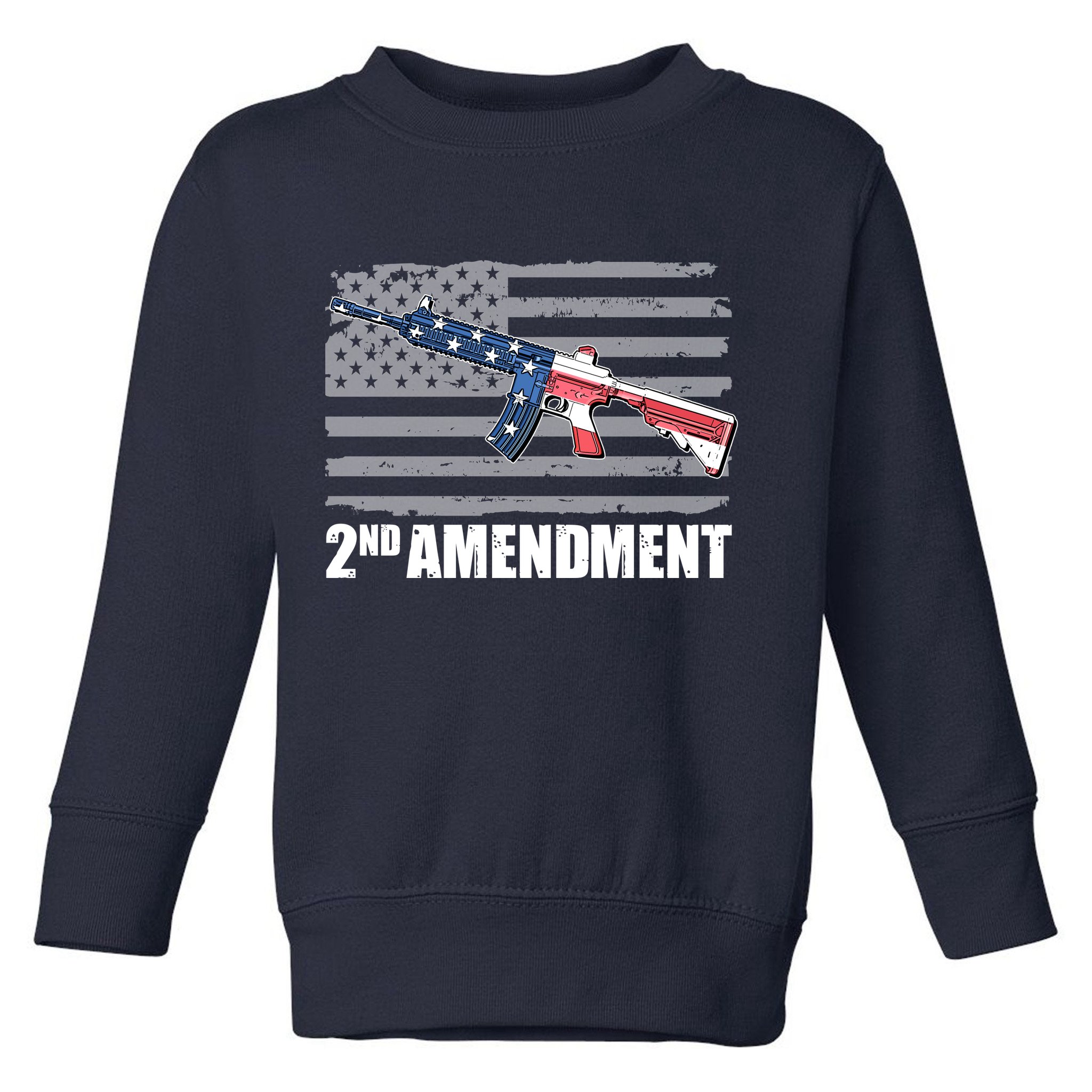 2nd Amendment Distressed American Flag Toddler Sweatshirt