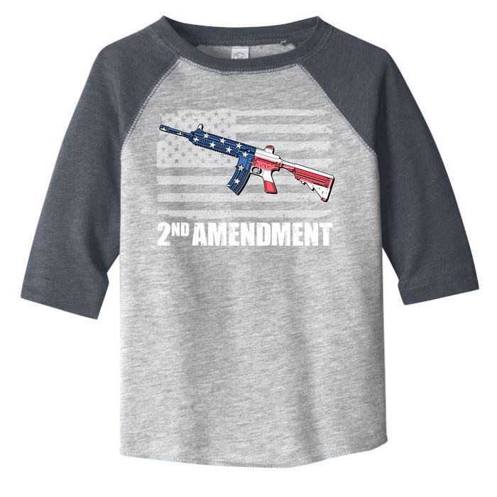 2nd Amendment Distressed American Flag Toddler Fine Jersey T-Shirt