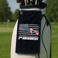 2nd Amendment Distressed American Flag Golf Towel