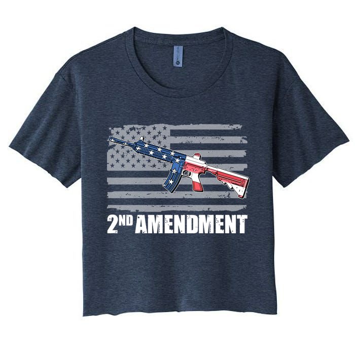 2nd Amendment Distressed American Flag Crop Top