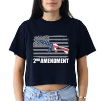 2nd Amendment Distressed American Flag Crop Top