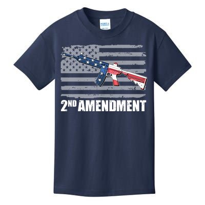 2nd Amendment Distressed American Flag Kids T-Shirt