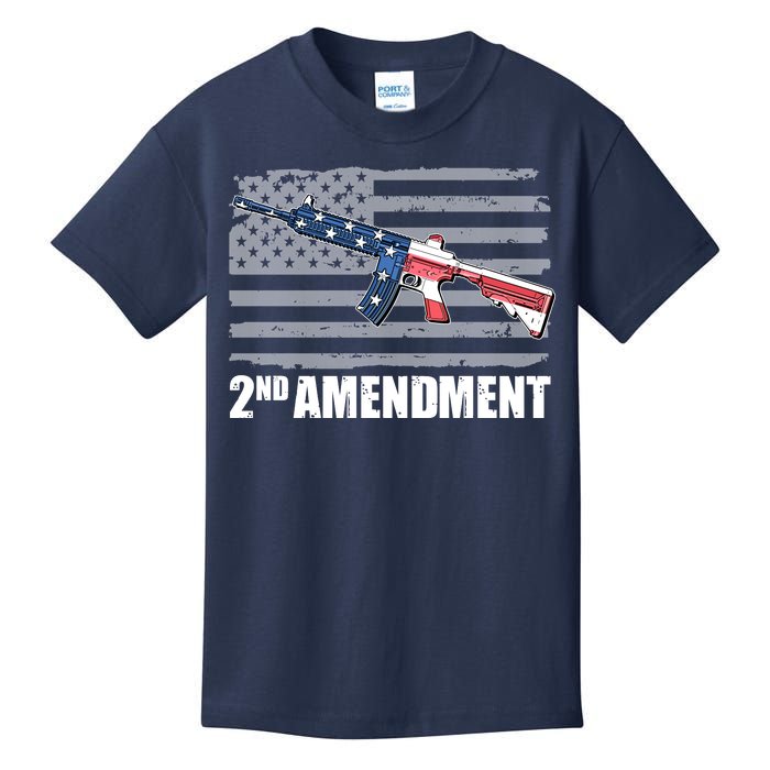 2nd Amendment Distressed American Flag Kids T-Shirt