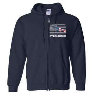 2nd Amendment Distressed American Flag Full Zip Hoodie