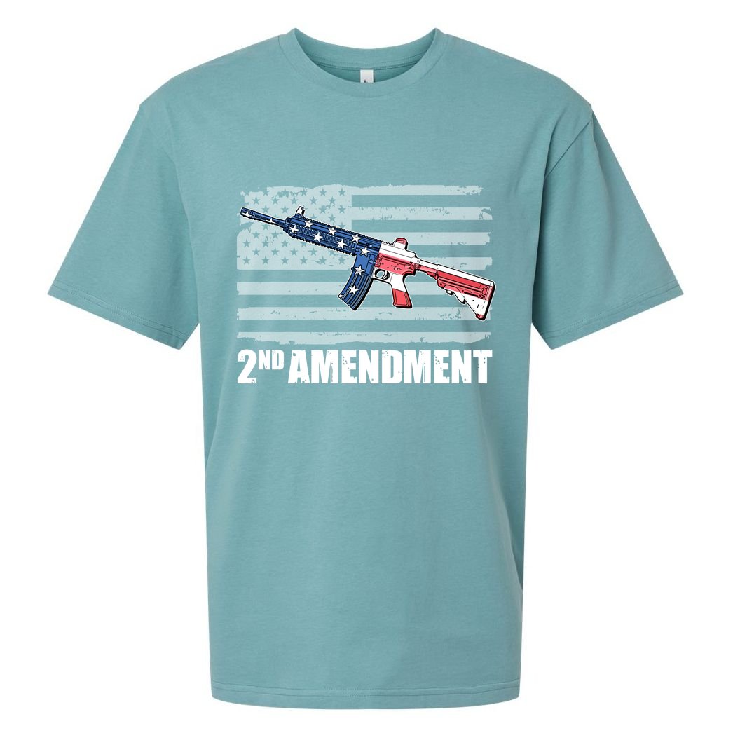2nd Amendment Distressed American Flag Sueded Cloud Jersey T-Shirt