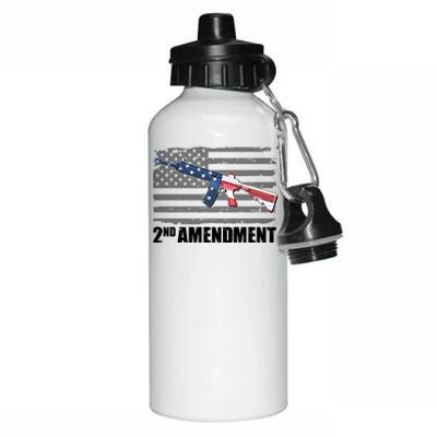 2nd Amendment Distressed American Flag Aluminum Water Bottle