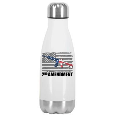 2nd Amendment Distressed American Flag Stainless Steel Insulated Water Bottle