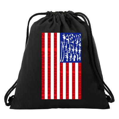 2nd Amendment Flag Drawstring Bag