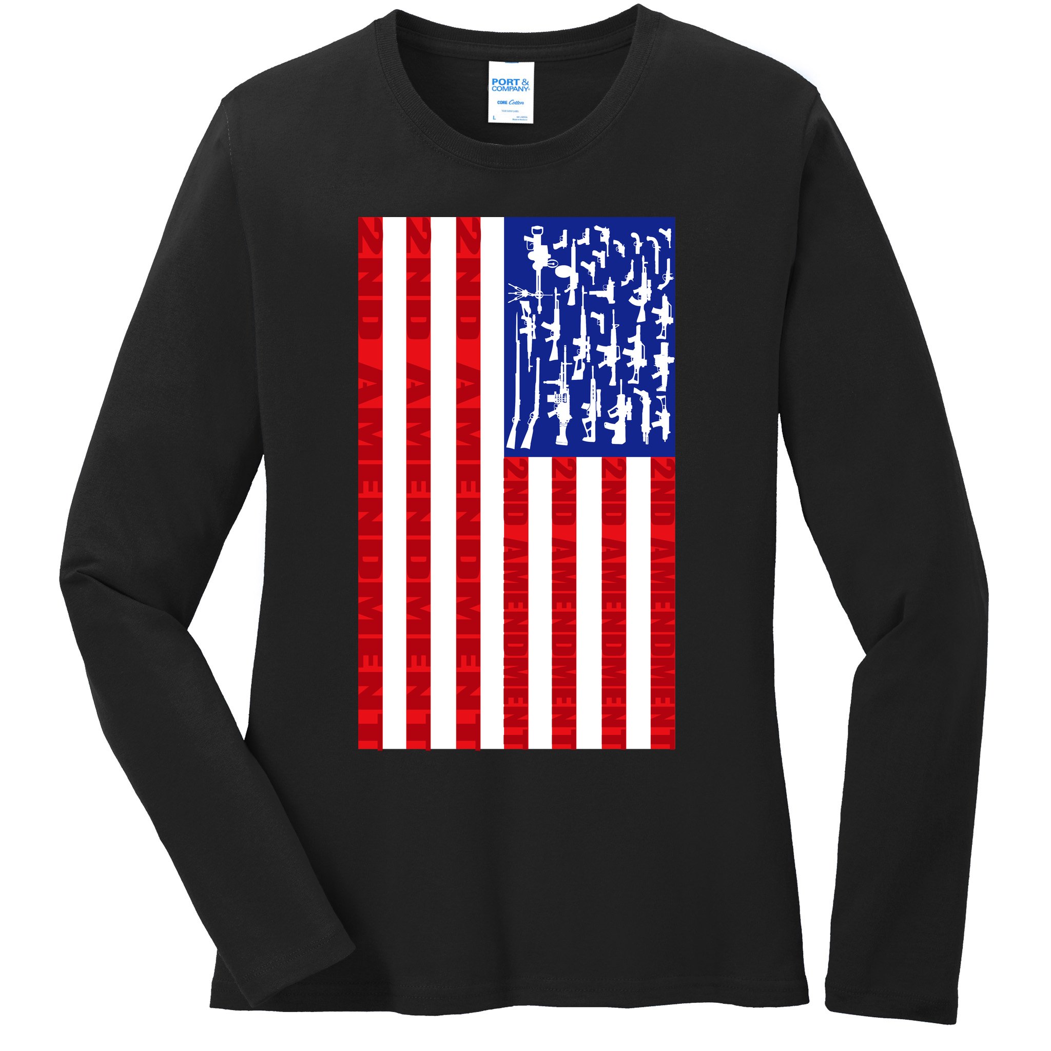 2nd Amendment Flag Ladies Long Sleeve Shirt