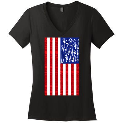 2nd Amendment Flag Women's V-Neck T-Shirt