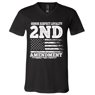 2nd Amendment Honor Respect V-Neck T-Shirt