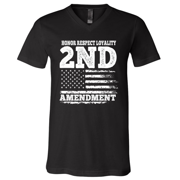 2nd Amendment Honor Respect V-Neck T-Shirt