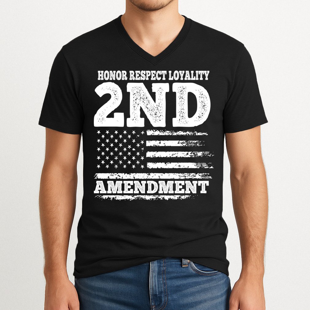 2nd Amendment Honor Respect V-Neck T-Shirt