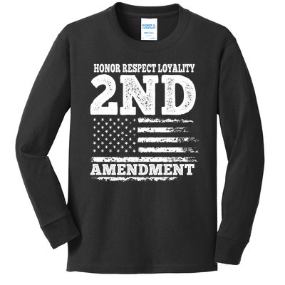 2nd Amendment Honor Respect Kids Long Sleeve Shirt