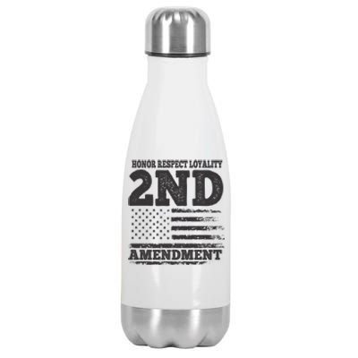 2nd Amendment Honor Respect Stainless Steel Insulated Water Bottle