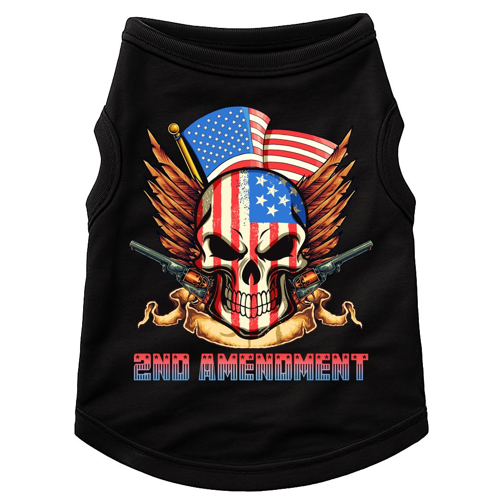 2nd Amendment USA Patriotic Skull Doggie Tank