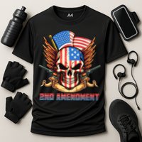 2nd Amendment USA Patriotic Skull Cooling Performance Crew T-Shirt