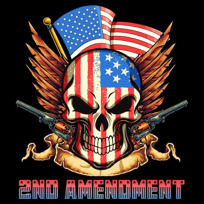 2nd Amendment USA Patriotic Skull Cooling Performance Crew T-Shirt