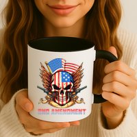 2nd Amendment USA Patriotic Skull Mug