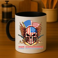 2nd Amendment USA Patriotic Skull Mug