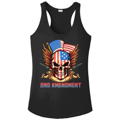 2nd Amendment USA Patriotic Skull Ladies PosiCharge Competitor Racerback Tank