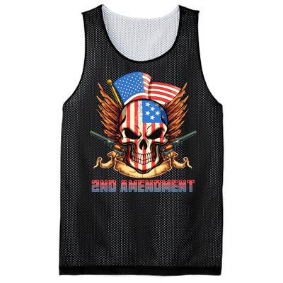 2nd Amendment USA Patriotic Skull Mesh Reversible Basketball Jersey Tank