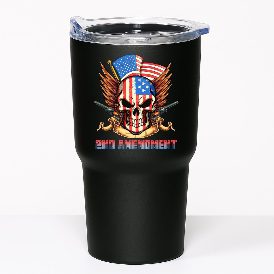 2nd Amendment USA Patriotic Skull Tumbler