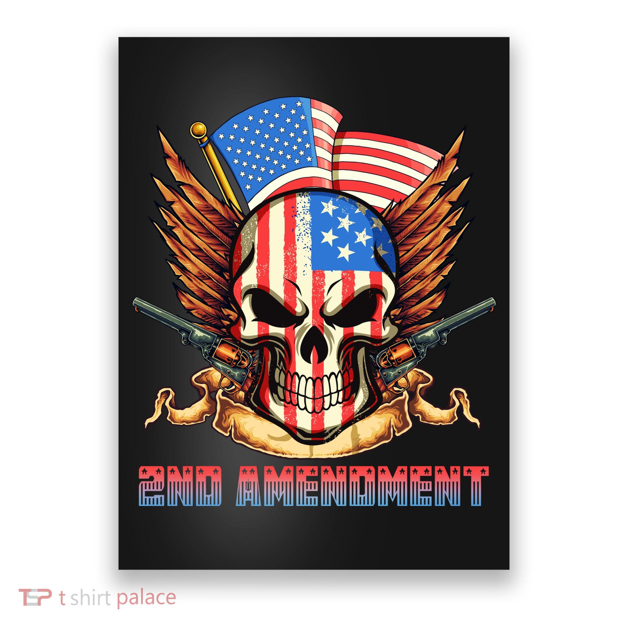 2nd Amendment USA Patriotic Skull Poster