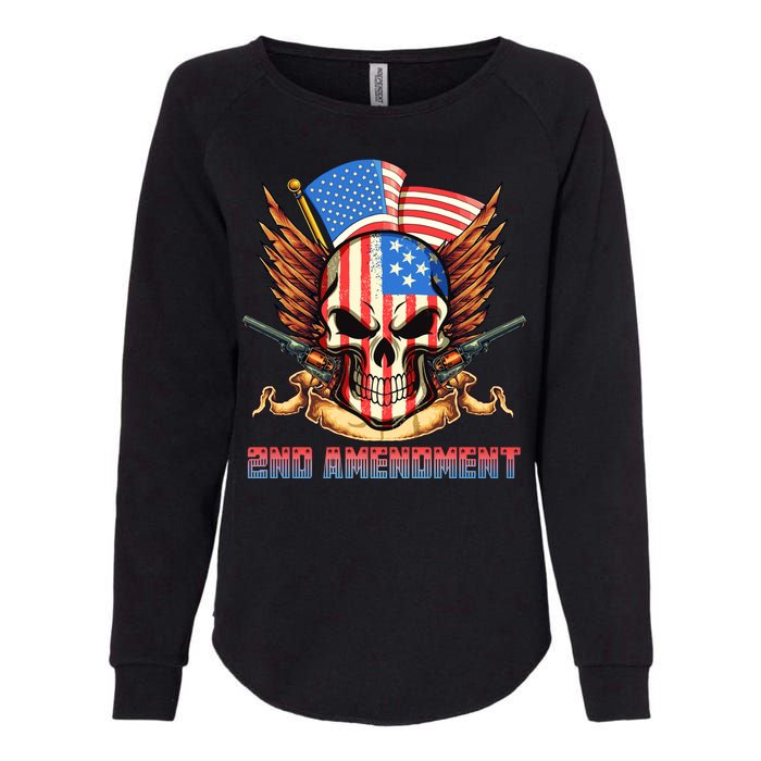 2nd Amendment USA Patriotic Skull Womens California Wash Sweatshirt