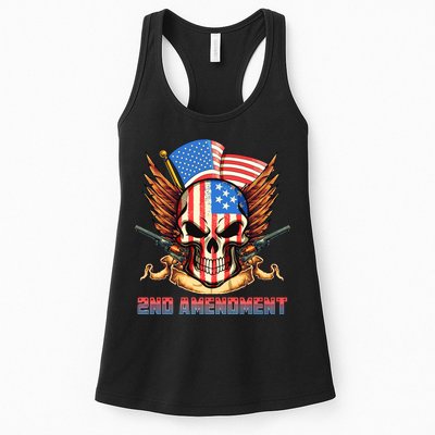 2nd Amendment USA Patriotic Skull Womens Tank Top