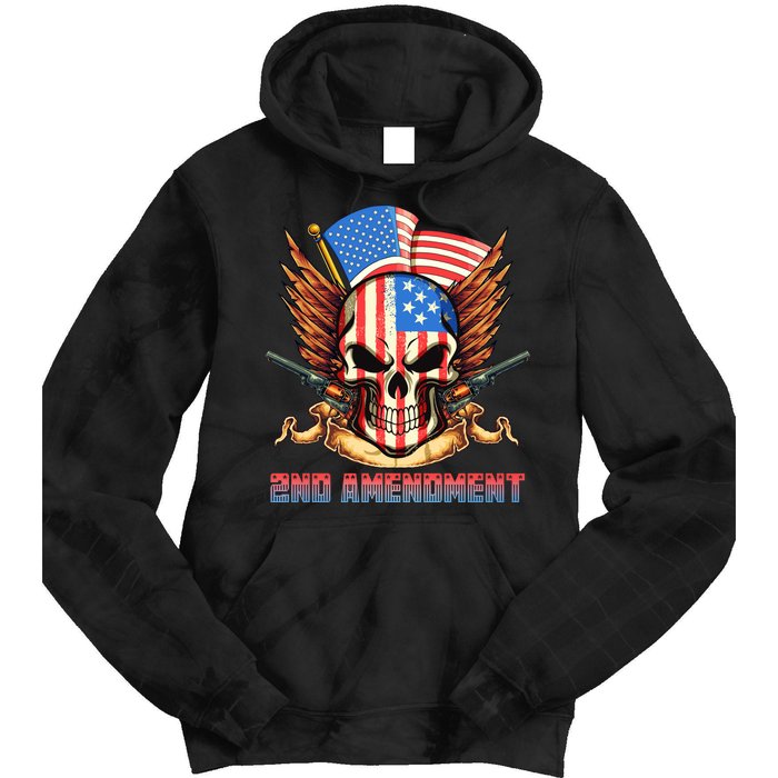 2nd Amendment USA Patriotic Skull Tie Dye Hoodie