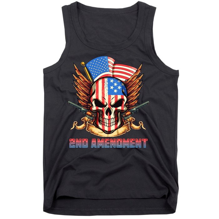 2nd Amendment USA Patriotic Skull Tank Top