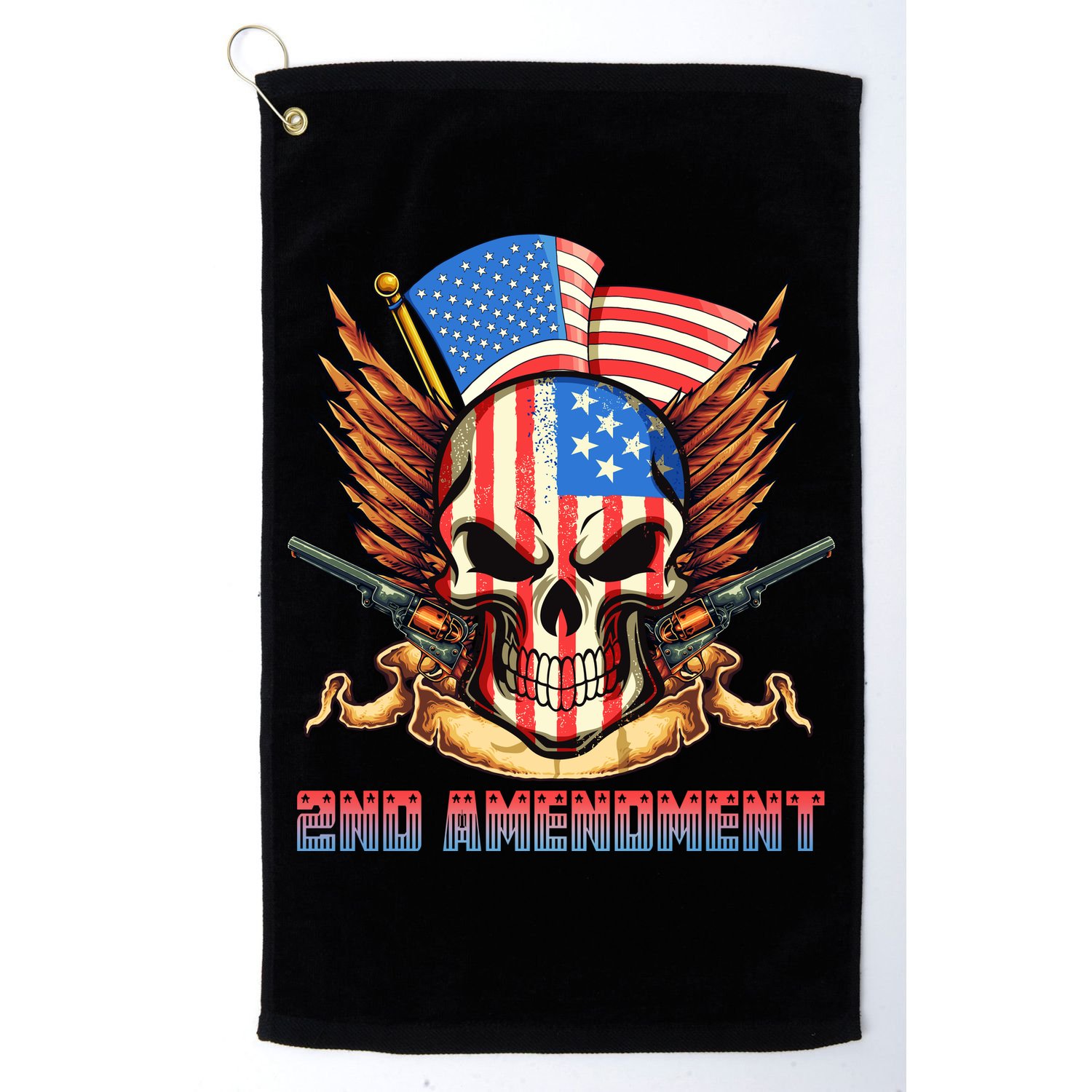 2nd Amendment USA Patriotic Skull Golf Towel