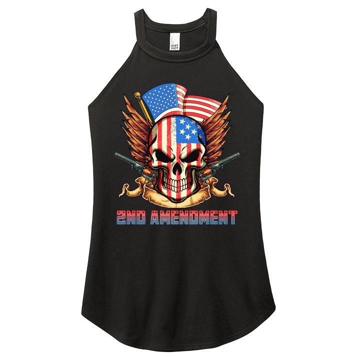 2nd Amendment USA Patriotic Skull Women's Perfect Tri Rocker Tank