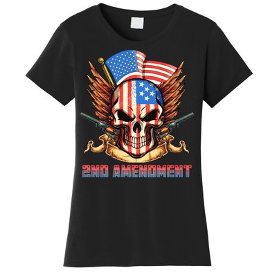 2nd Amendment USA Patriotic Skull Women's T-Shirt