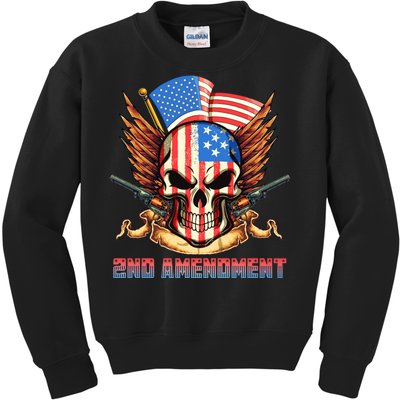 2nd Amendment USA Patriotic Skull Kids Sweatshirt