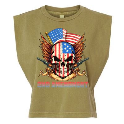 2nd Amendment USA Patriotic Skull Garment-Dyed Women's Muscle Tee