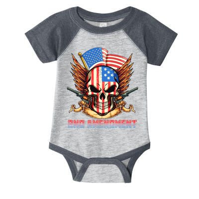 2nd Amendment USA Patriotic Skull Infant Baby Jersey Bodysuit