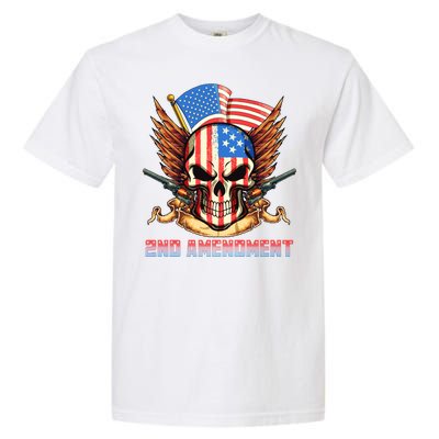 2nd Amendment USA Patriotic Skull Garment-Dyed Heavyweight T-Shirt