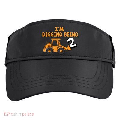 2nd Birthday I'm Digging Being Two Adult Drive Performance Visor