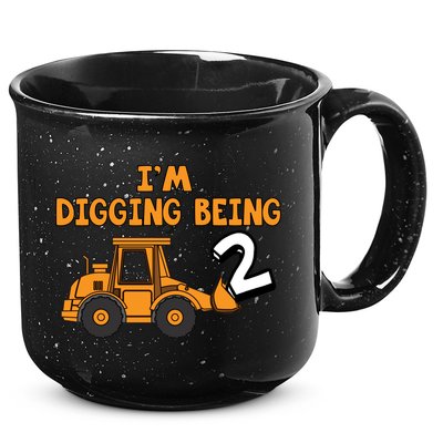 2nd Birthday I'm Digging Being Two 15oz Campfire Ceramic Mug