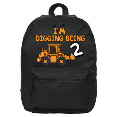2nd Birthday I'm Digging Being Two 16 in Basic Backpack