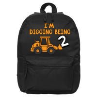 2nd Birthday I'm Digging Being Two 16 in Basic Backpack