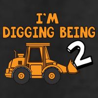 2nd Birthday I'm Digging Being Two Crop Fleece Hoodie