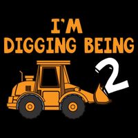 2nd Birthday I'm Digging Being Two Tall Long Sleeve T-Shirt