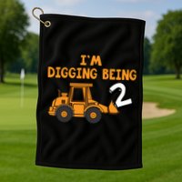 2nd Birthday I'm Digging Being Two Golf Towel