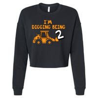 2nd Birthday I'm Digging Being Two Cropped Pullover Crew